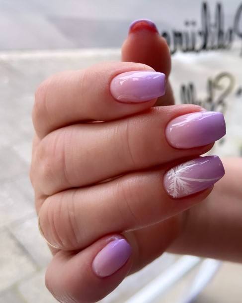 Attractive Girls Nail Square Ombre