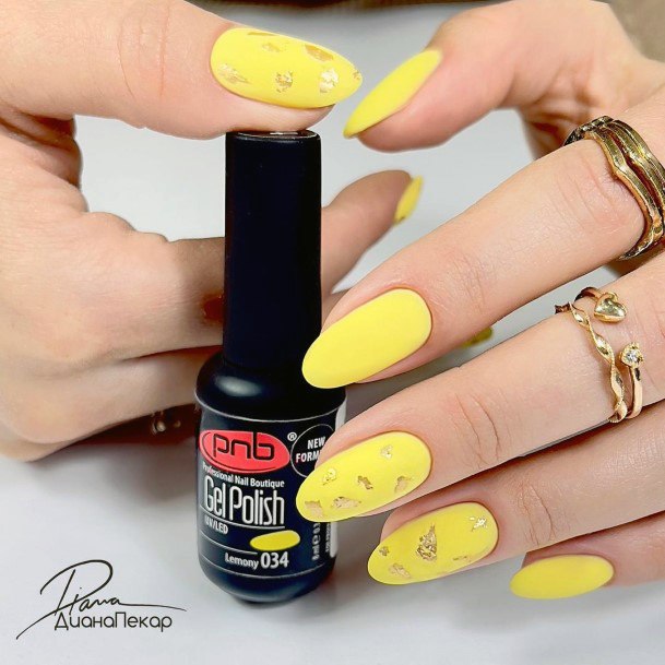 Attractive Girls Nail Yellow Summer