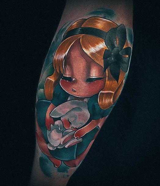 Attractive Girls Tattoo Alice In Wonderland