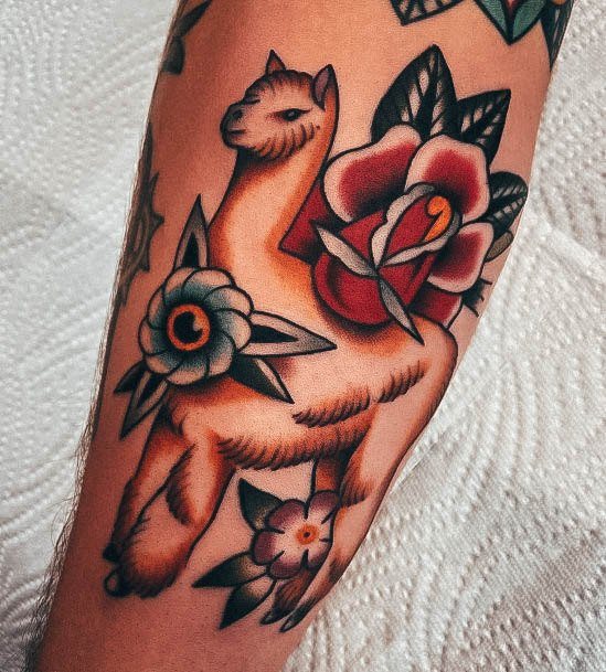 Attractive Girls Tattoo Alpaca