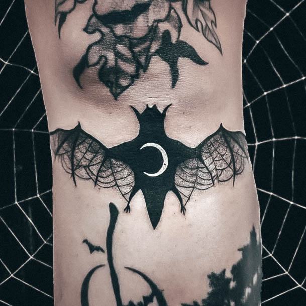 Attractive Girls Tattoo Bat