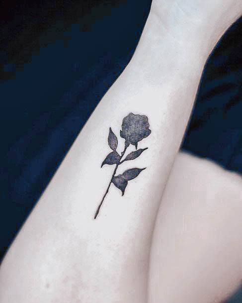 Attractive Girls Tattoo Black Rose