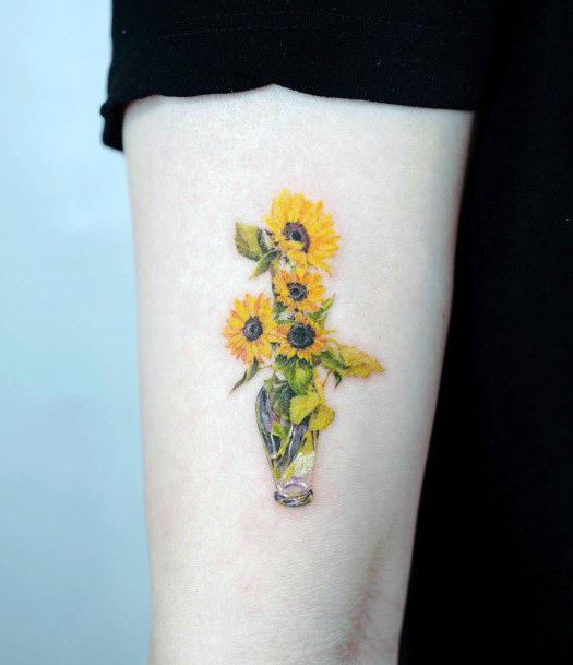 Attractive Girls Tattoo Bouquet