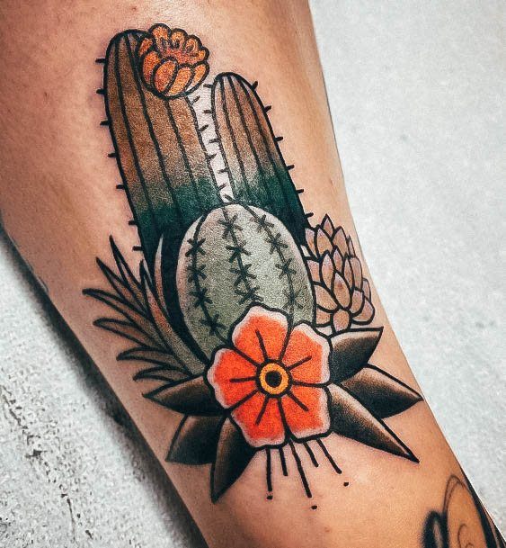 Attractive Girls Tattoo Cactus