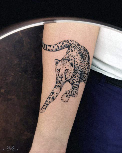 Attractive Girls Tattoo Cheetah