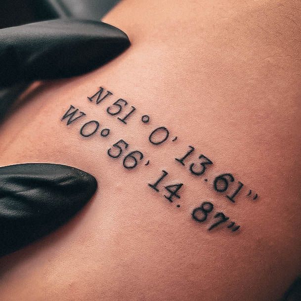 Top 100 Best Coordinates Tattoos For Women - GPS Design Ideas