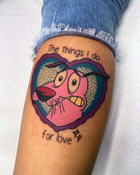 Attractive Girls Tattoo Courage The Cowardly Dog