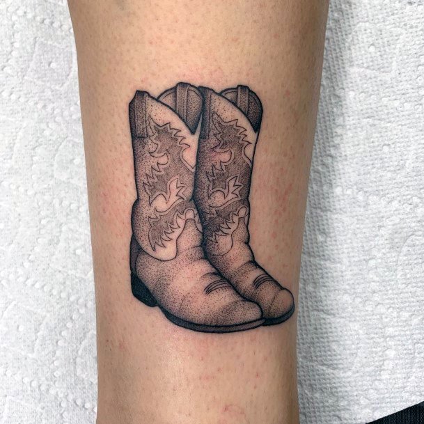 Attractive Girls Tattoo Cowboy Boot