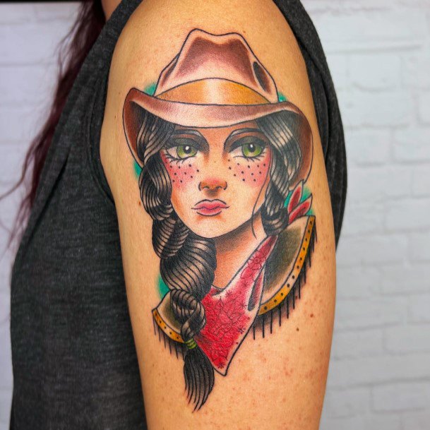 Attractive Girls Tattoo Cowgirl