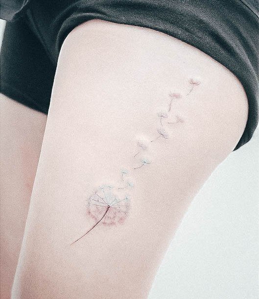 Attractive Girls Tattoo Dandelion