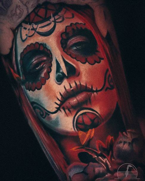 Attractive Girls Tattoo Day Of The Dead