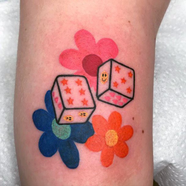 Attractive Girls Tattoo Dice