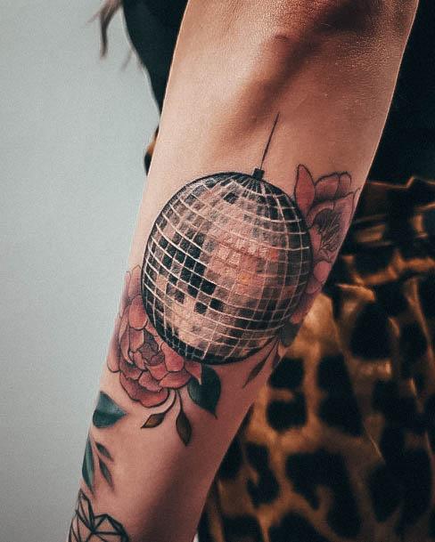 Attractive Girls Tattoo Disco Ball