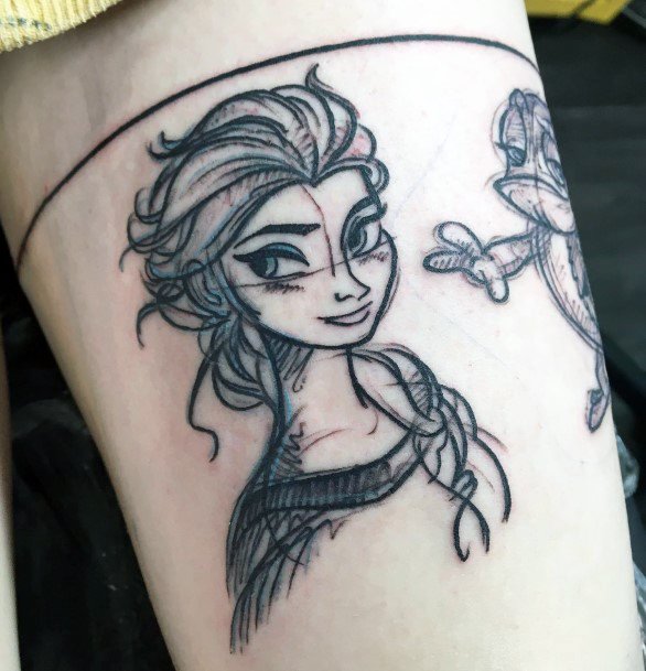 Attractive Girls Tattoo Elsa