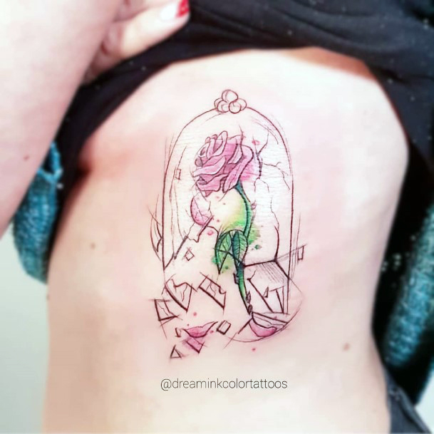 Attractive Girls Tattoo Enchanted Rose