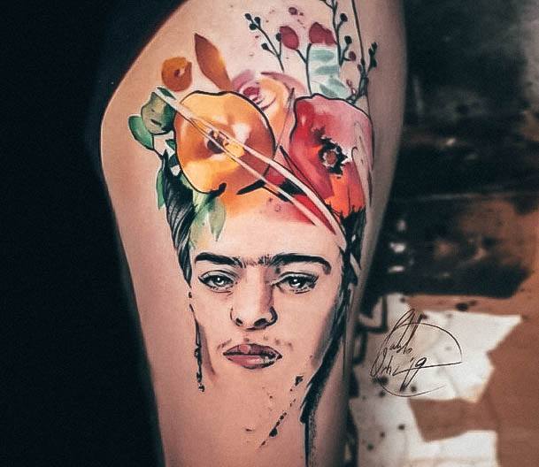 Attractive Girls Tattoo Frida