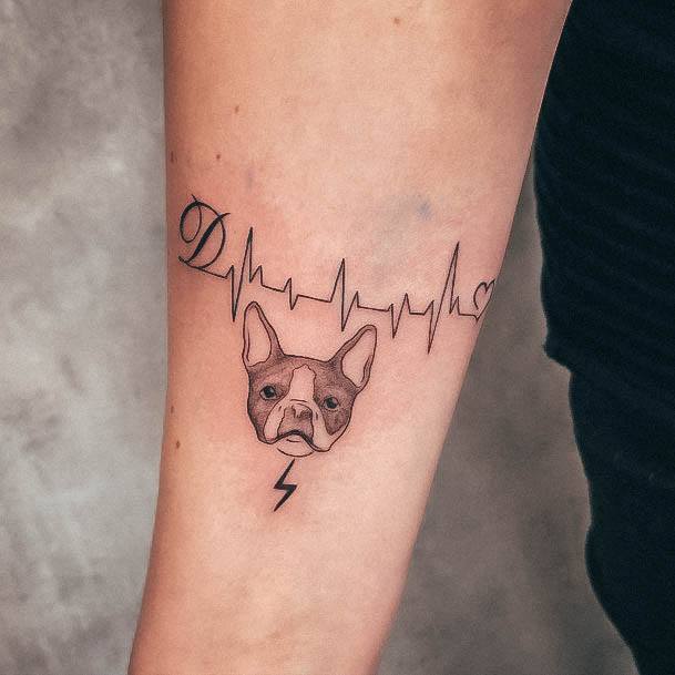 Attractive Girls Tattoo Heartbeat Dog Memorial