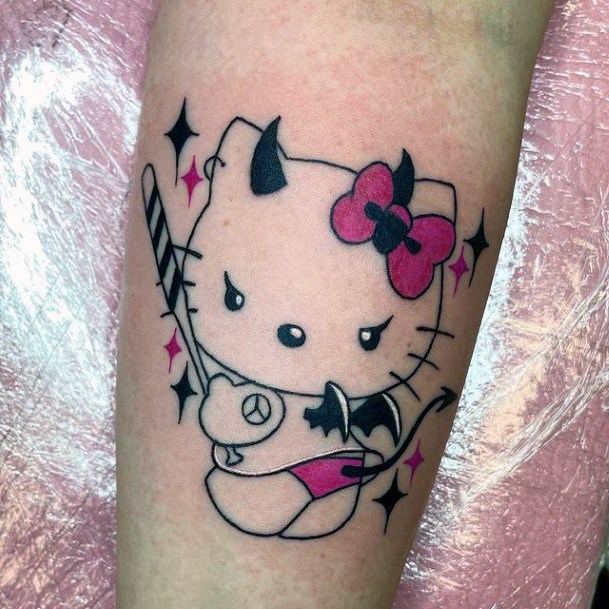 Attractive Girls Tattoo Hello Kitty