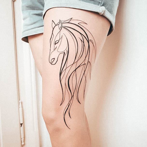 Attractive Girls Tattoo Horse