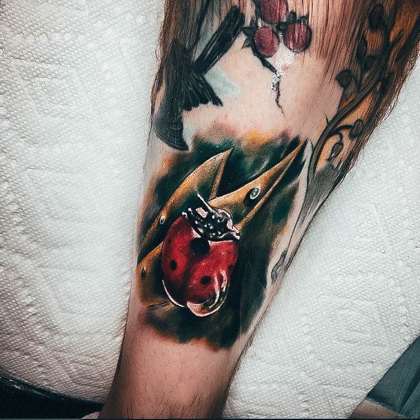 Attractive Girls Tattoo Ladybug