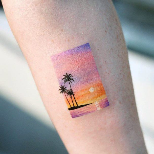 Attractive Girls Tattoo Landscape