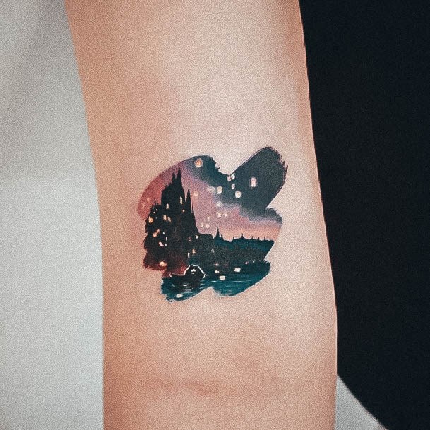 Attractive Girls Tattoo Meaningful Night Sky