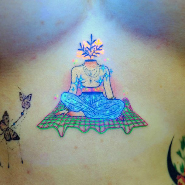 Attractive Girls Tattoo Meditation