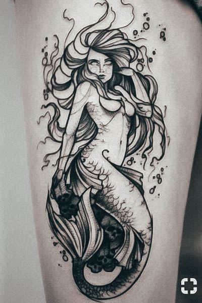 Attractive Girls Tattoo Mermaid