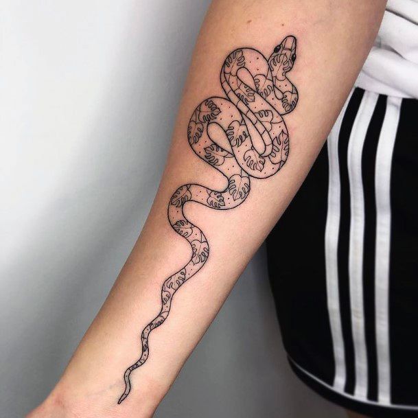 Attractive Girls Tattoo Monstera