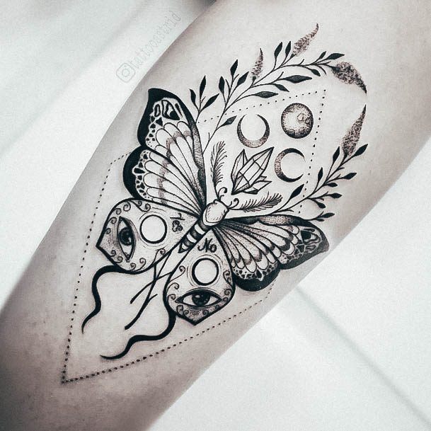 Attractive Girls Tattoo Moth