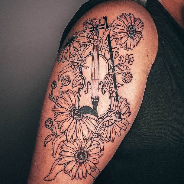 Attractive Girls Tattoo Music Arm