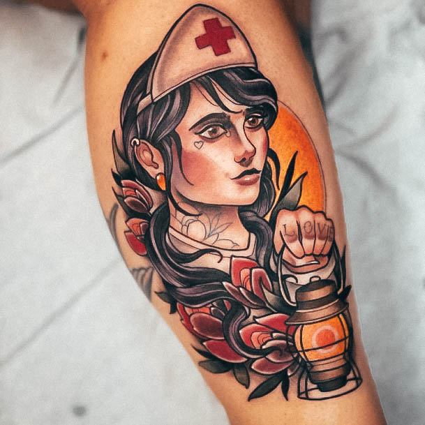 Attractive Girls Tattoo Nurse