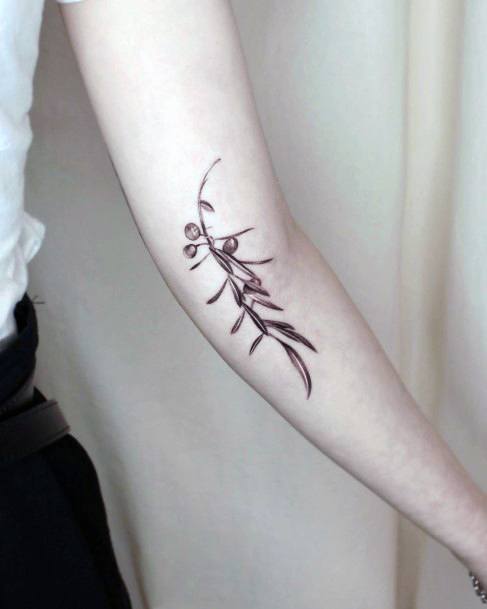 Attractive Girls Tattoo Olive Tree