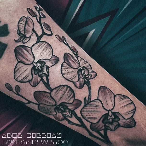 Attractive Girls Tattoo Orchid