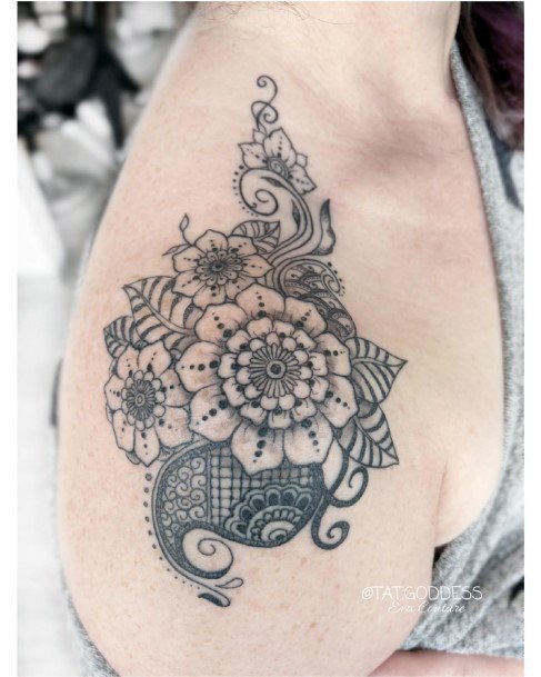 Attractive Girls Tattoo Paisley