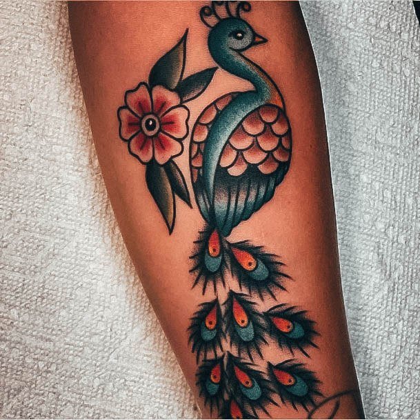 Attractive Girls Tattoo Peacock