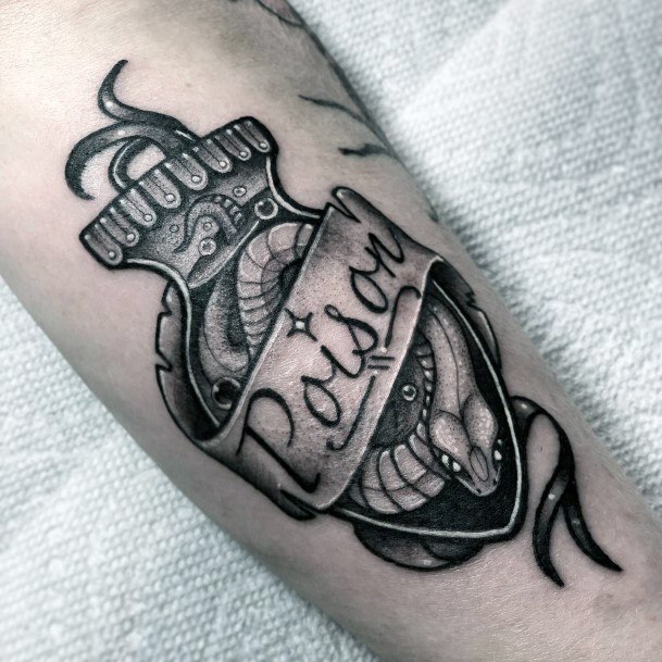 Attractive Girls Tattoo Poison Bottle