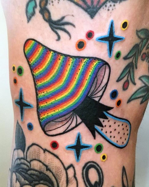 Attractive Girls Tattoo Rainbow