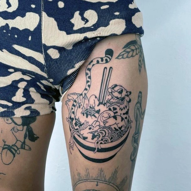 Attractive Girls Tattoo Ramen