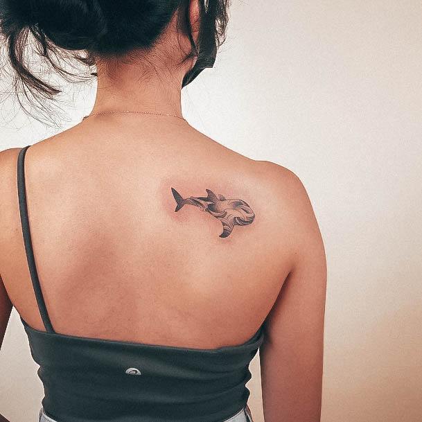 Attractive Girls Tattoo Shark