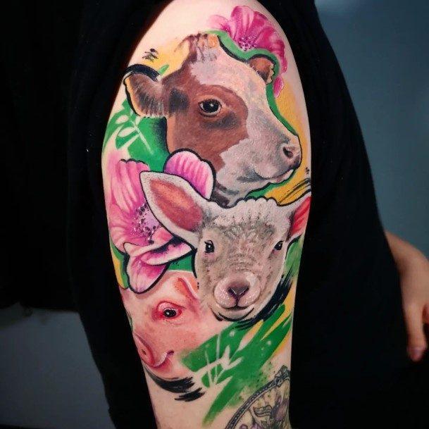 Attractive Girls Tattoo Sheep