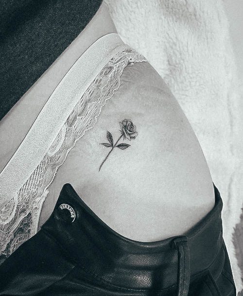 Attractive Girls Tattoo Simple Flower