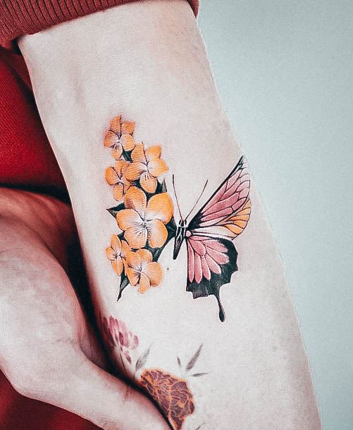 Attractive Girls Tattoo Small Butterfly