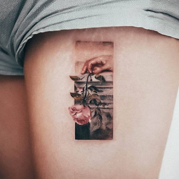 Attractive Girls Tattoo Small Flower