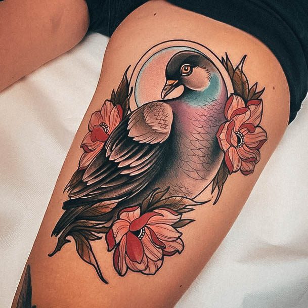 Attractive Girls Tattoo Small Sparrow