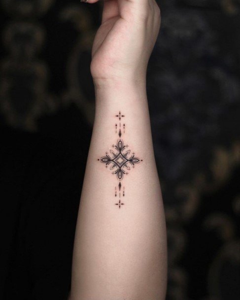 Attractive Girls Tattoo Snowflake