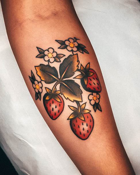 Attractive Girls Tattoo Strawberry