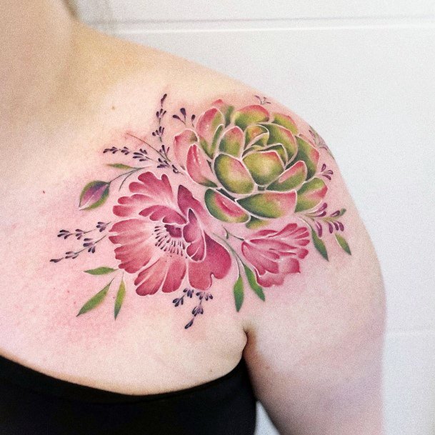 Attractive Girls Tattoo Succulent