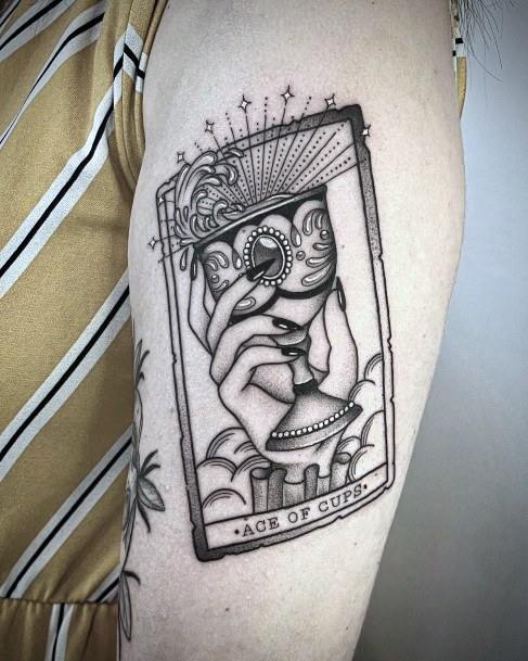 Attractive Girls Tattoo Tarot Card