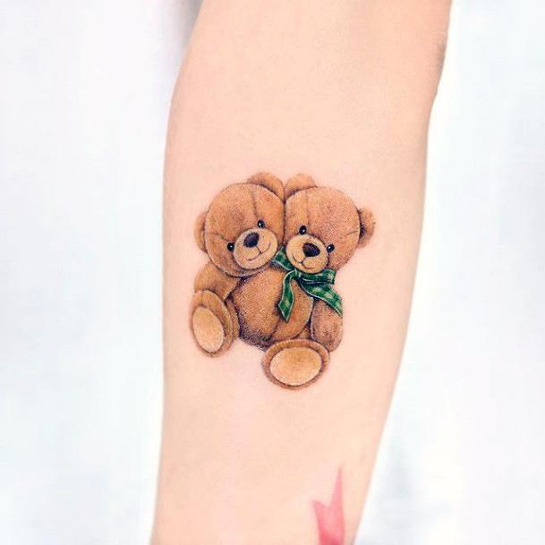 Attractive Girls Tattoo Teddy Bear